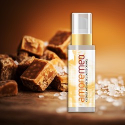 Gel de massagem sexy AMOREMEO - Caramelo Salgado - Para massagens eróticas