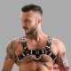 Fetish Gear Coloured H-Front Harness in Black/White
