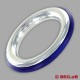 Stainless Steel Cock Ring - with blue silicone inlay