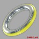 CAZZOMEO stainless steel cock ring with yellow silicone insert