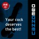 Anello per pene in acciaio inox - con inserto in silicone blu