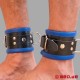Black/Blue Leather Bondage Ankle Cuffs