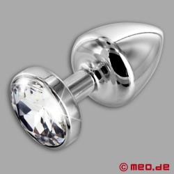Anal Jewel Silver Star Diamante - prabangus butt plug su kristalais