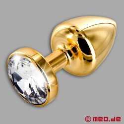 Analiniai papuošalai - Gold Star Diamante - Prabangūs butt plug su kristalais