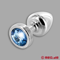 Anale Sieraden - Silver Star Zaffiro - Luxe Butt Plug met Kristal