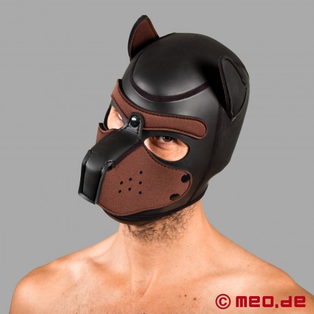Bad Puppy - maschera da cane in neoprene - nero/marrone
