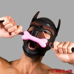 Bad puppy Roubík do úst - růžový roubík s psí kostí