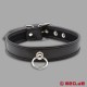 Sklavenhalsband – Schmales Puppy Halsband aus Leder schwarz