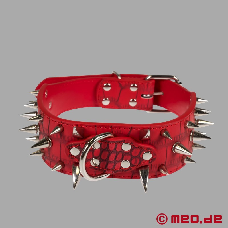 Halsband met rode stekels voor de Human Pup