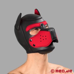 Bad Puppy - 氯丁橡胶狗面具 - 黑色/红色