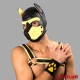 Manchette Puppy en cuir avec pattes – noir / jaune 