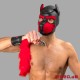 Bad Puppy - maschera da cane in neoprene - nero/rosso
