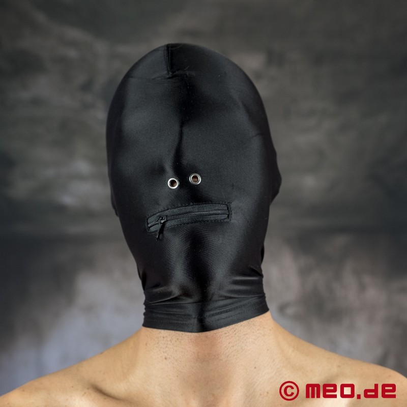Spandex naamio, jossa on nenänielut ja suu vetoketju