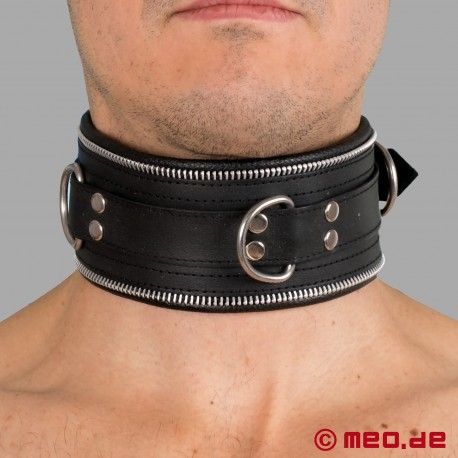 Cinturino per il collo in pelle BDSM nero