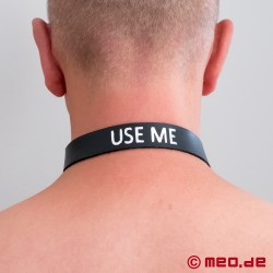 Wordband - Leather collar with lettering 