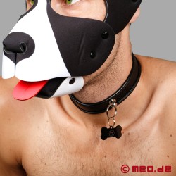 Rabszolga nyakörv - keskeny puppy bőr nyakörv fekete
