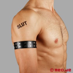 Leather armband with rivets