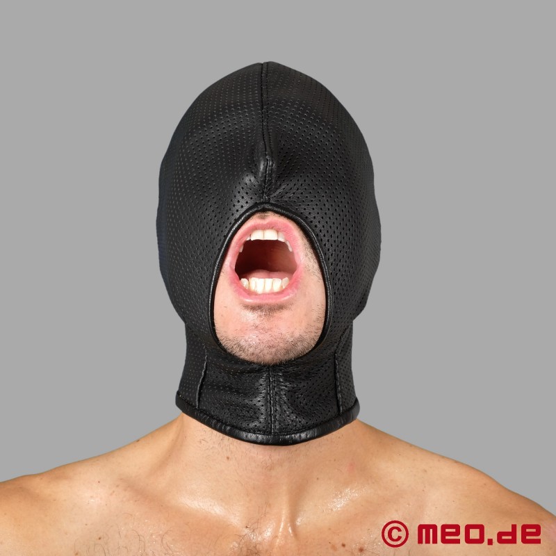Büyük ağız açıklığına sahip deri maske - Cock Sucker