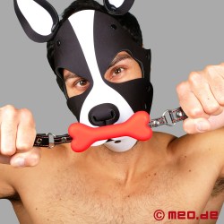 Bad Puppy Mouth Gag - 赤い犬の骨ギャグ