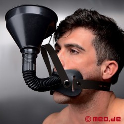 LATRINO BOY: Head harness with gag and funnel