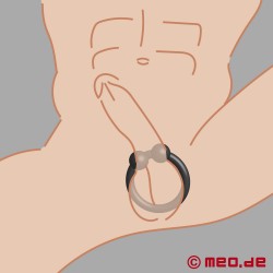 The Bullring - Inel de penis din silicon negru pentru o erecție și mai tare