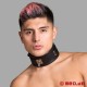 Milan leather bondage restraints - Leather collar