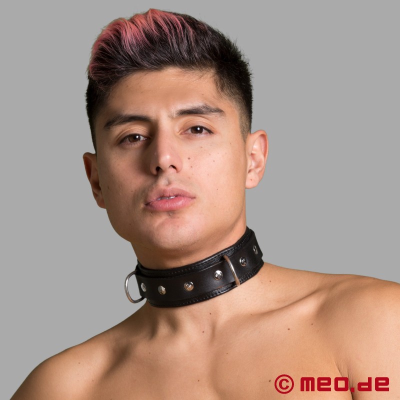 Abschließbares Halsband aus Leder - BDSM