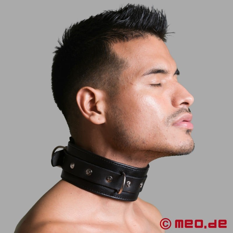 BDSM-Halsband aus Leder - breitere Ausführung