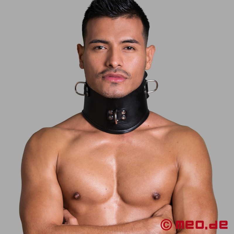 Colar de postura bondage - Espartilho de couro para o pescoço