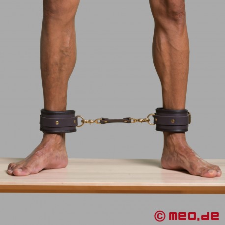 Leather bondage ankle restraints