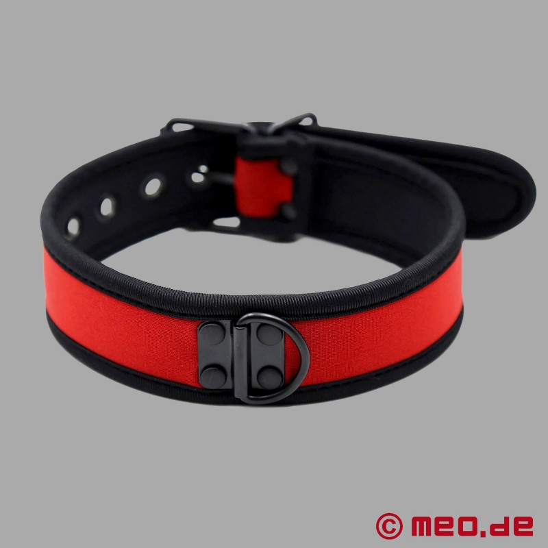 Neopren BDSM-halsbånd i rød