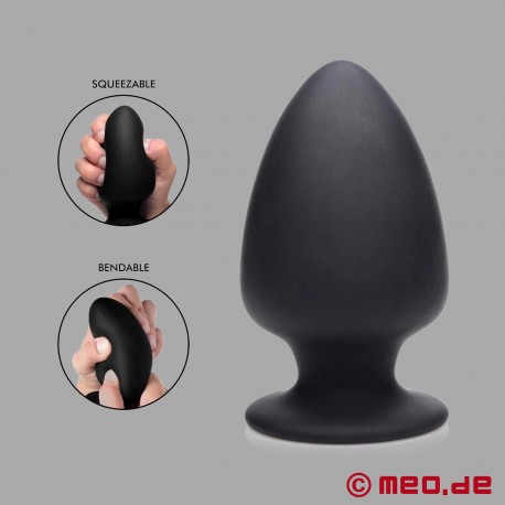 Squeezable thermo-active anal plug made from Silexpan