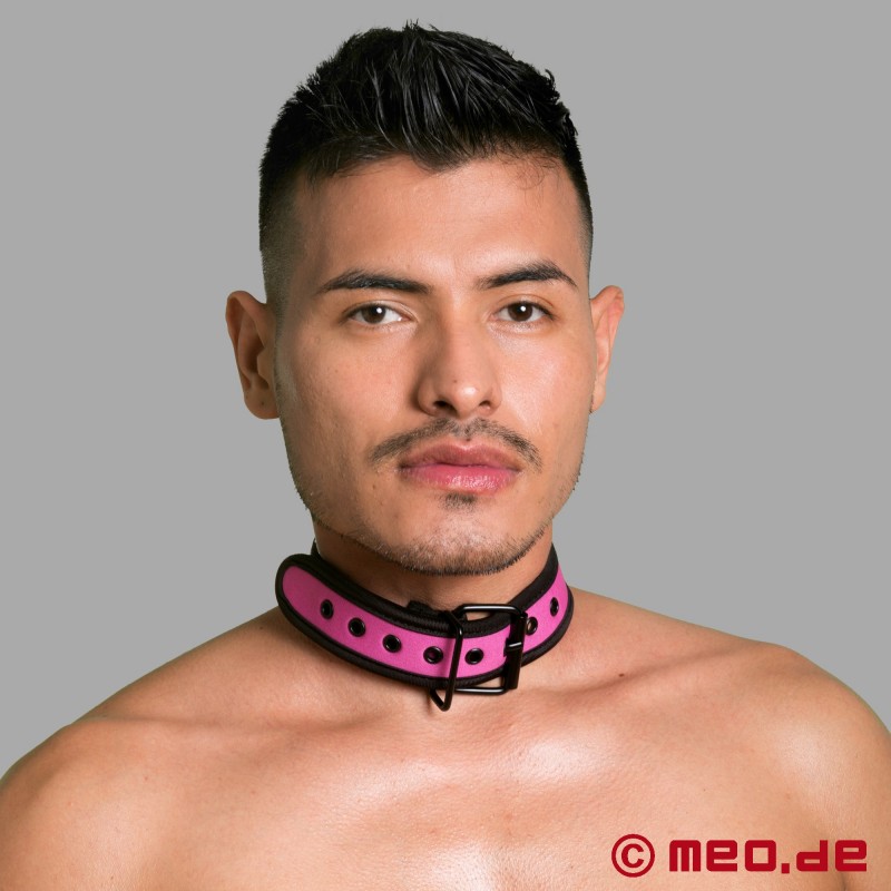 BDSM neoprenový obojek v růžové barvě
