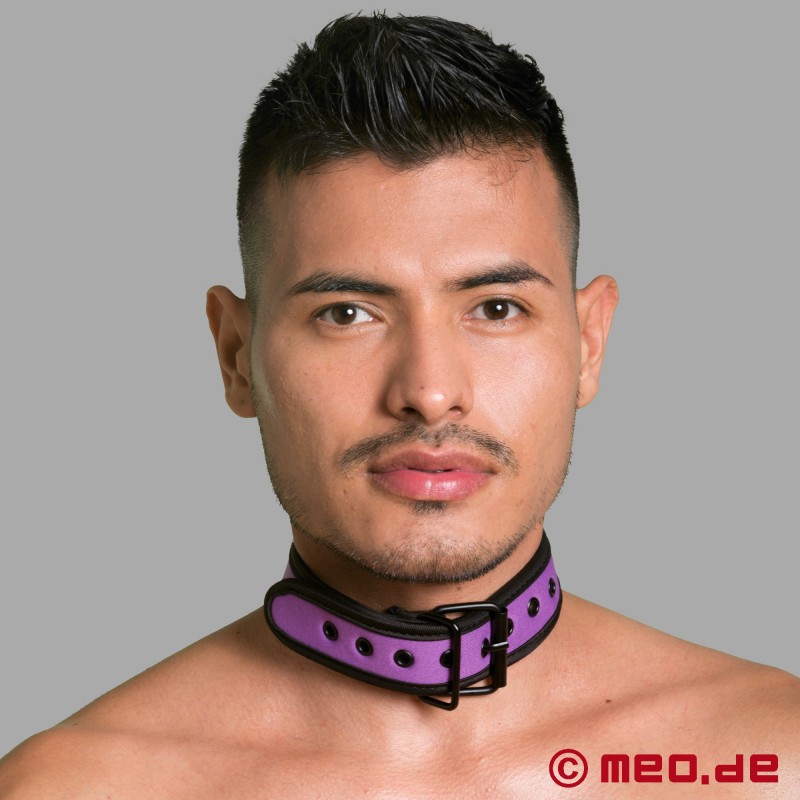 BDSM neoprénový obojok vo fialovej farbe