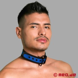 BDSM neoprénový obojok v modrej farbe