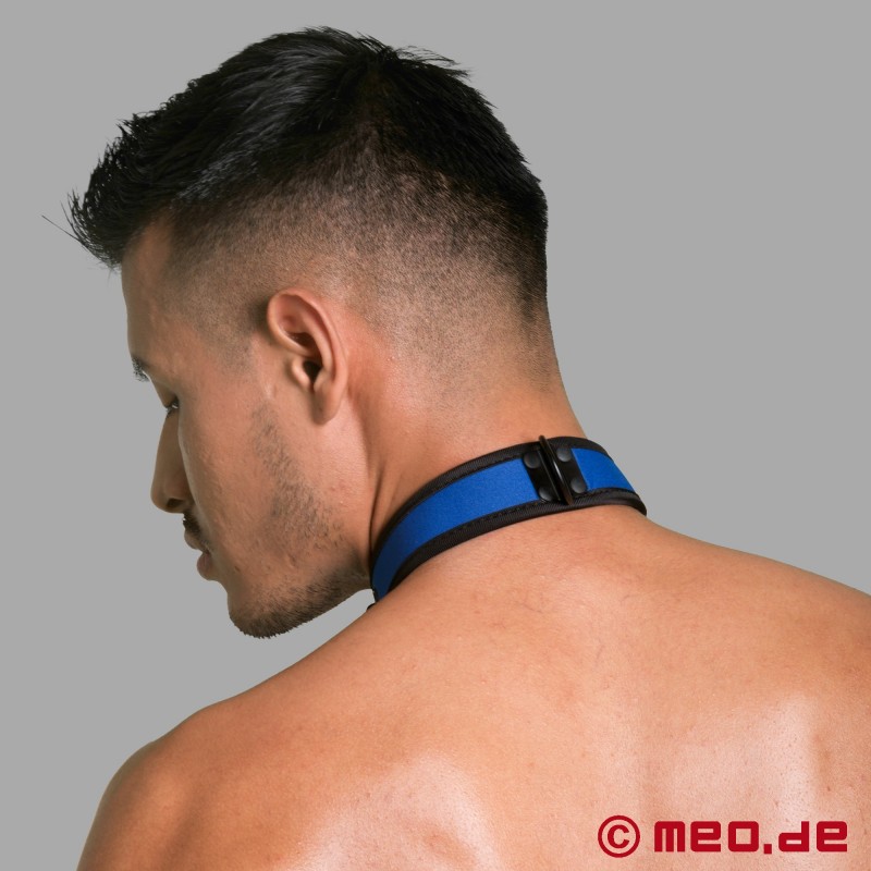 BDSM neopreen halsband in blauw