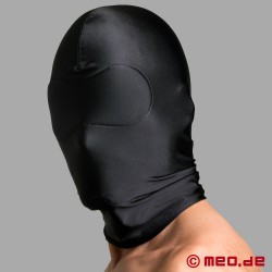 Melna fetiša maska - necaurspīdīga spandeksa maska