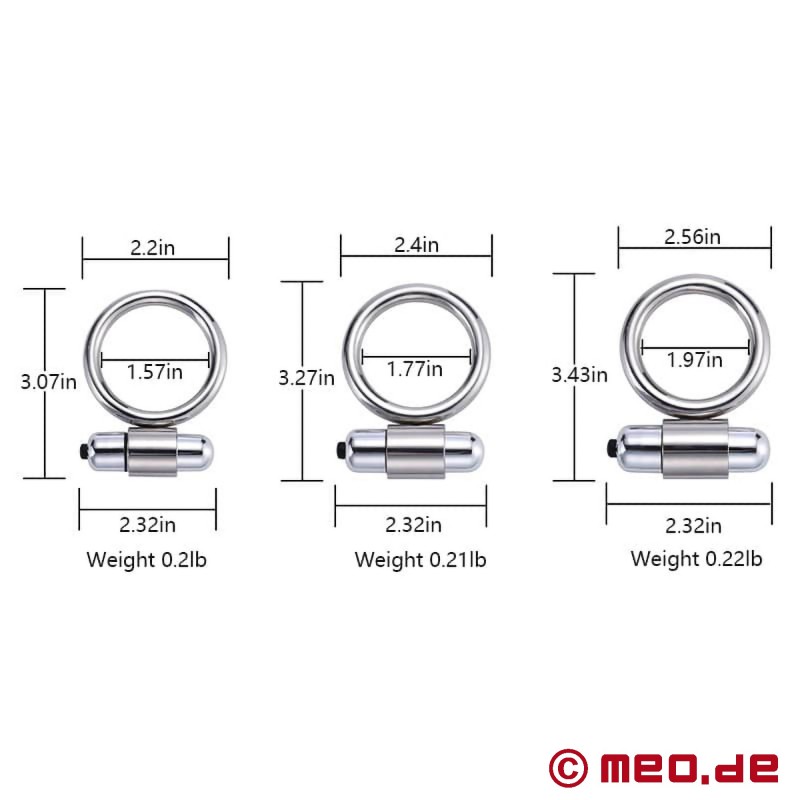 HARDCORE : cock ring metálico con vibración