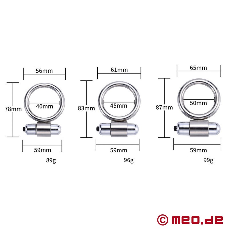 HARDCORE : cock ring metálico con vibración