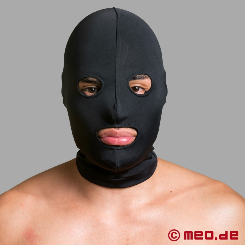 Spandex BDSM-maske med øyne og munn