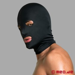 Must fetišimask - silmade ja suu avanemisega spandex mask