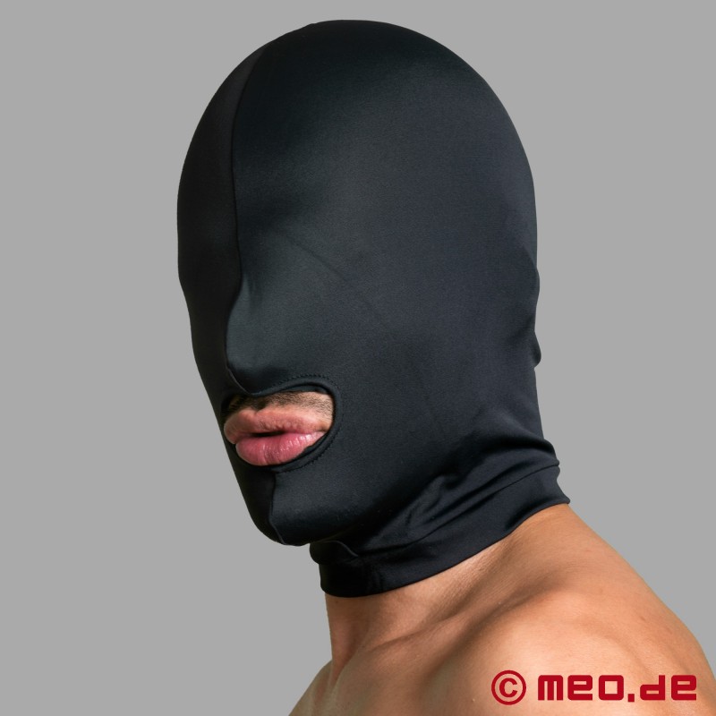 Spandex bondage mask with mouth