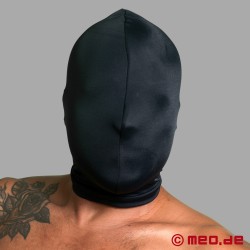 Černá fetiš maska - maska z dvouvrstvého spandexu - Sensory Deprivation