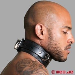 BDSM Leather Collar Padded and Lockable - SAN FRANCISCO