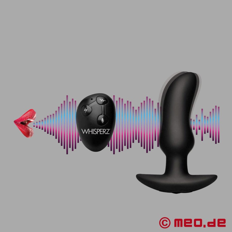 WHISPERZ balsu aktyvuojamas vibruojantis prostatos kištukas su nuotolinio valdymo pulteliu