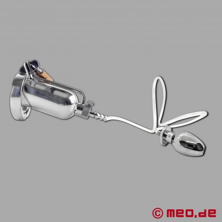 Watersports Kink Recylcer System with an anal plug, chastity device, penis plug and hose