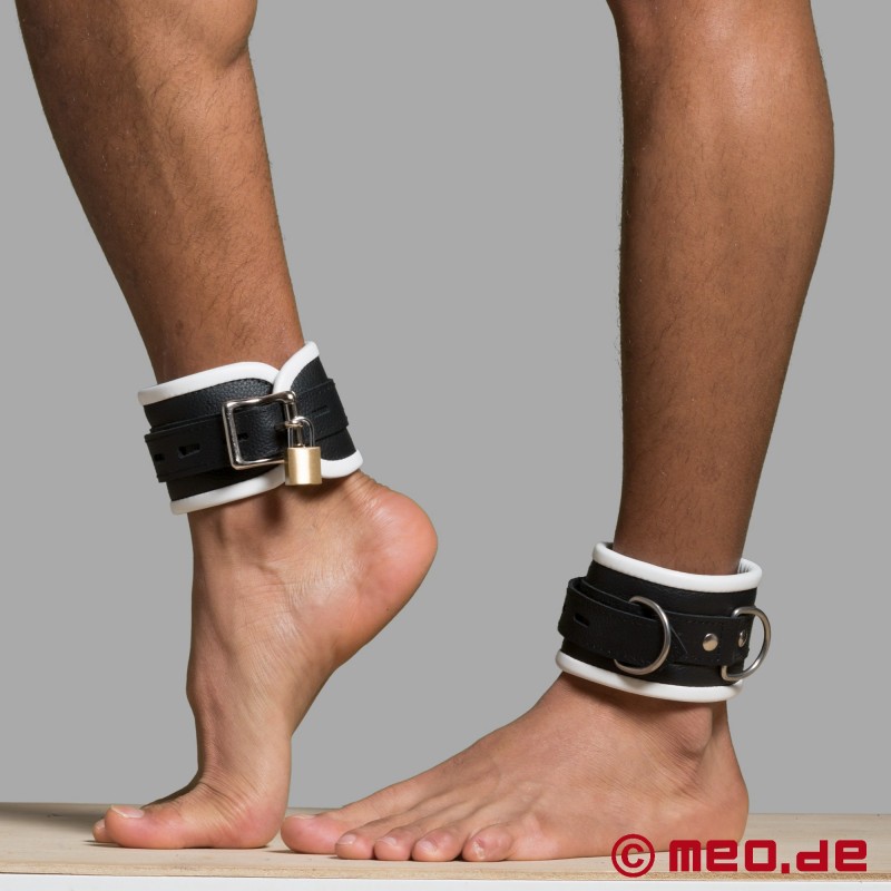 Algemas de couro para o tornozelo - preto/branco - Amsterdão