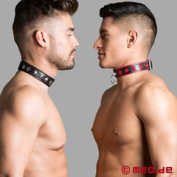Slave collar with and O-ring and rivets - black/red