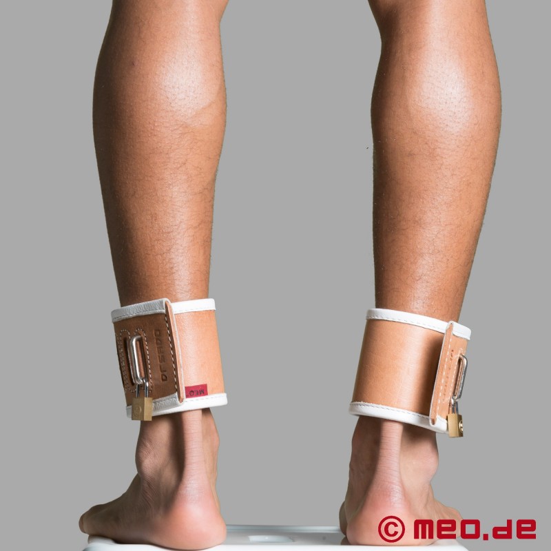 Cătușe de gleznă din piele cu sistem de blocare - Edition Dr Sado