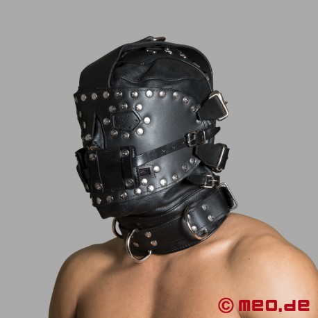 Sensory Deprivation Bondage Maske aus Leder